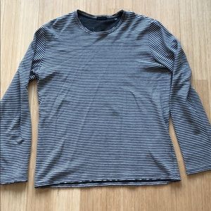 ATM black and white striped long sleeve shirt